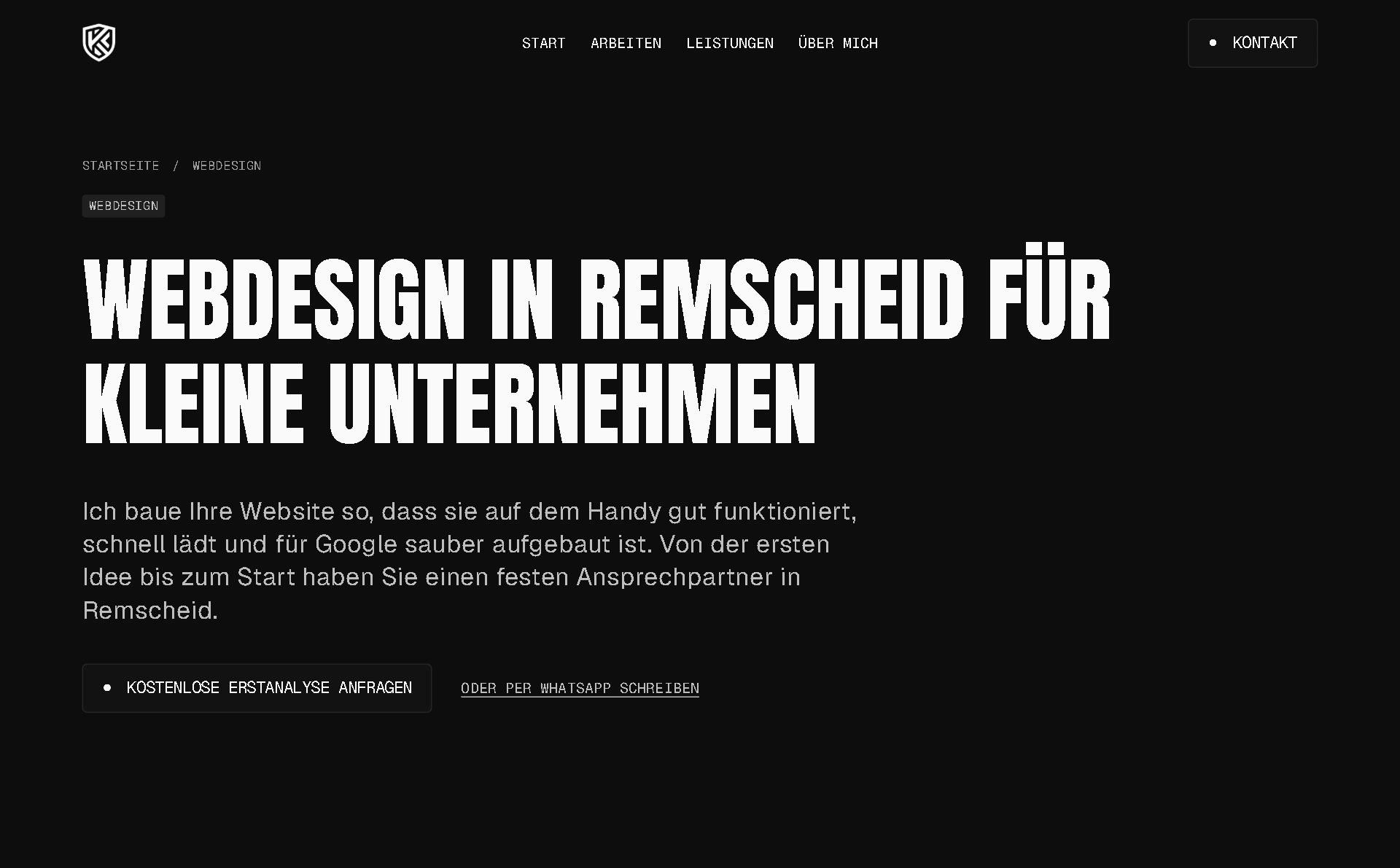 Leistungsseite Webdesign